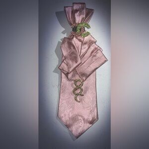Pink and green tie